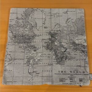 World Map Pillow Cover